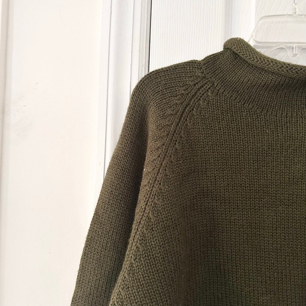 J Crew Vintage Red Oarsman Green Wool Roll Mock Neck Sweater Large Men Hong Kong - Picture 2 of 8